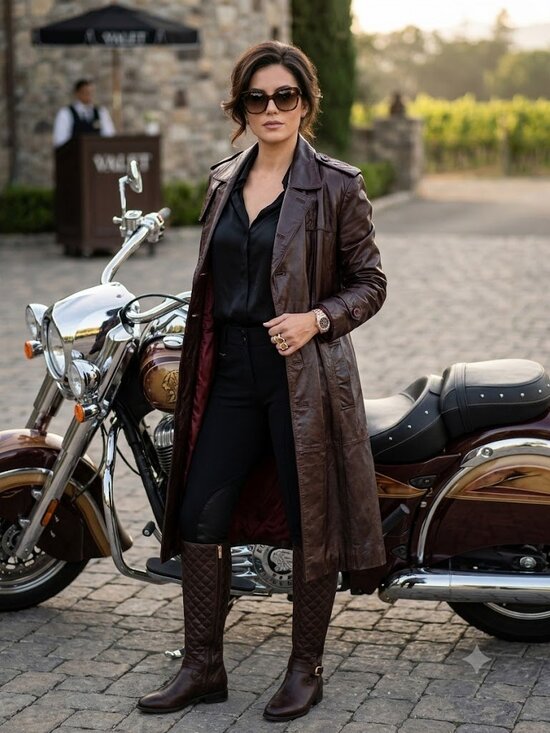 cottrell & hayes Other - Vintage Burgundy Leather Trench Coat